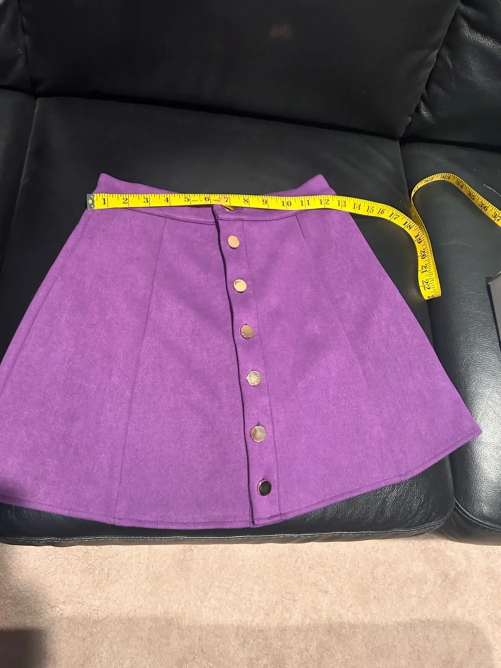 Purple Button-Front A-Line Skirt - Picture 3 of 3